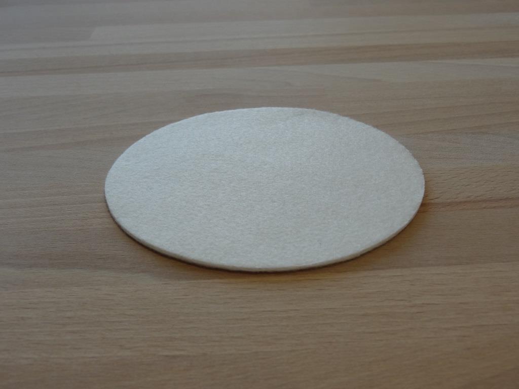 Nonwoven Coaster, set of 6, diameter = 11.2 cm, white