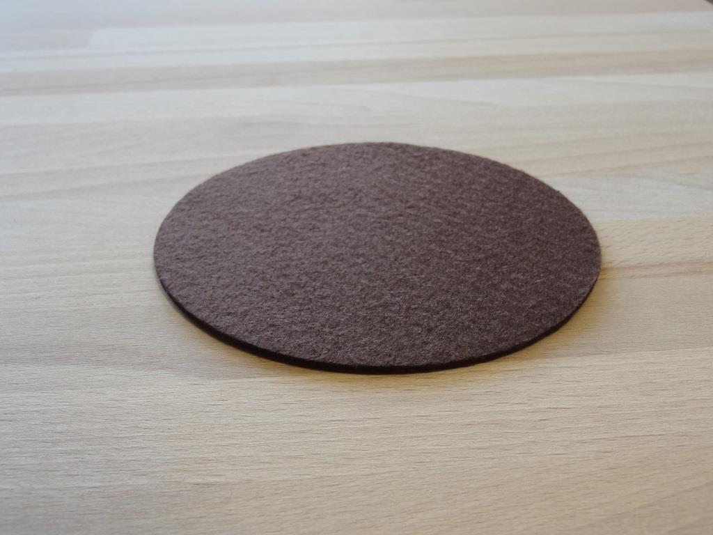 Nonwoven Coaster, set of 6, diameter = 11.2 cm, mocca