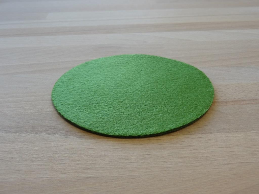Nonwoven Coaster, set of 6, diameter = 11.2 cm, green