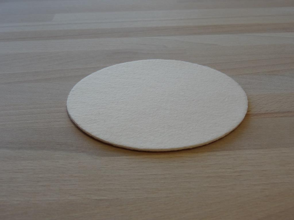 Nonwoven Coaster, set of 6, diameter = 11.2 cm, powder